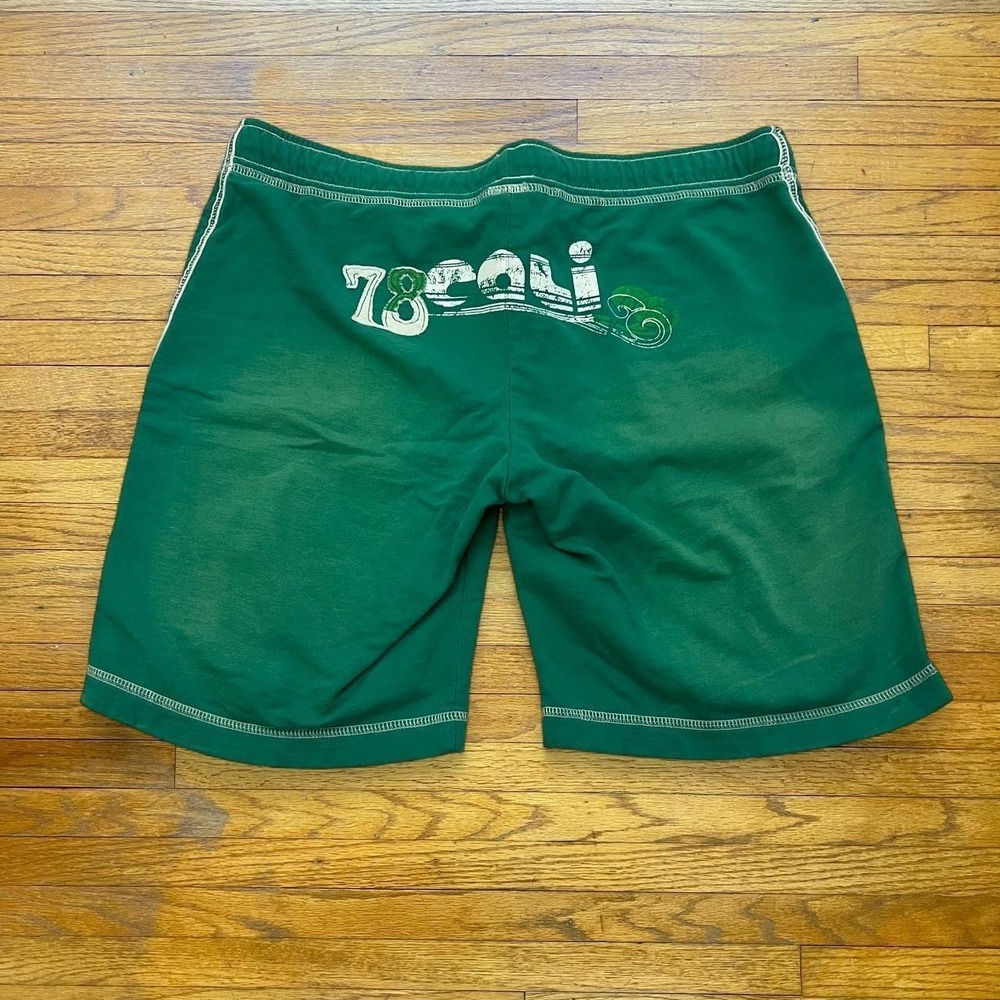 Hollister Co Green 78 Cali Graphic Sweat Shorts Y2K Drawstring Lounge Shorts